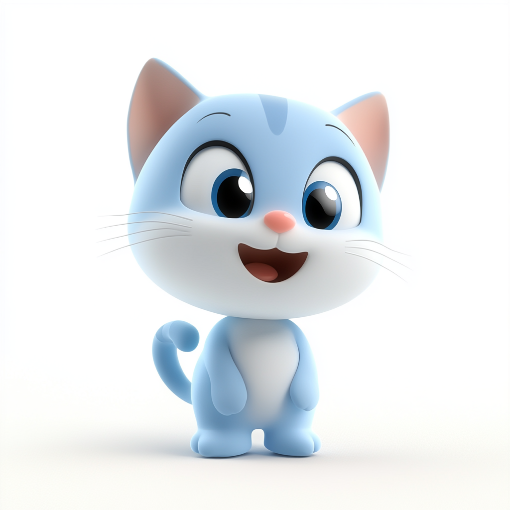 buchzauber_a_cute_little_normal_cat_smiling_cartoon_on_a_white__1a37a576-591a-487a-acc4-b9080a0e0822